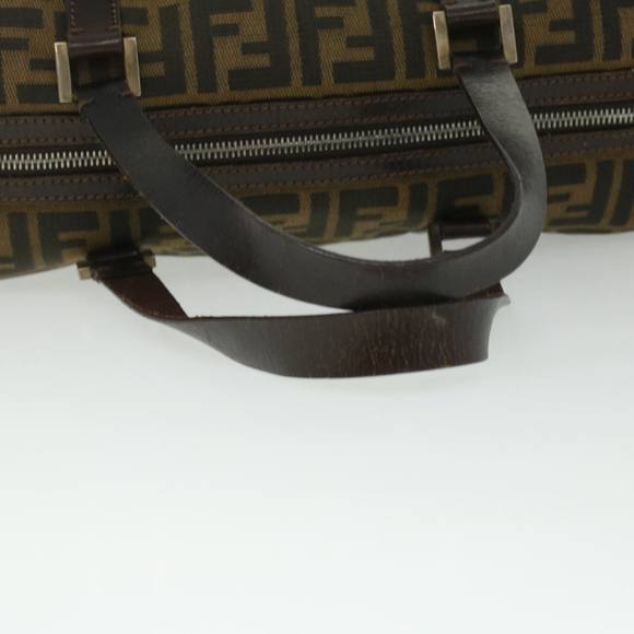 FENDI Zucca Canvas Hand Bag Brown Black Auth 36763 - Picture 8 of 16